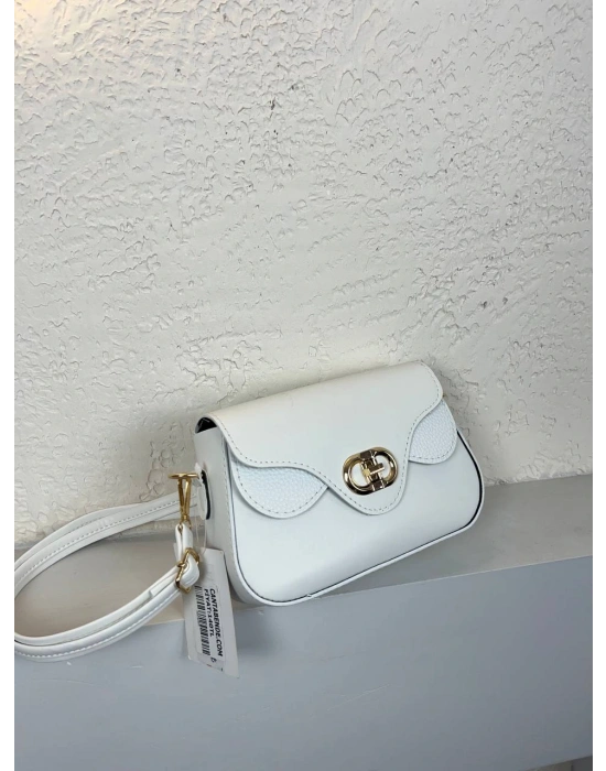 Beyaz Renk Kalıp Önü Kilitli Çanta CB9131