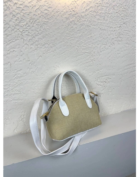 Beyaz Renk KAMPANYA MİNİ HASIR Çanta CB8144