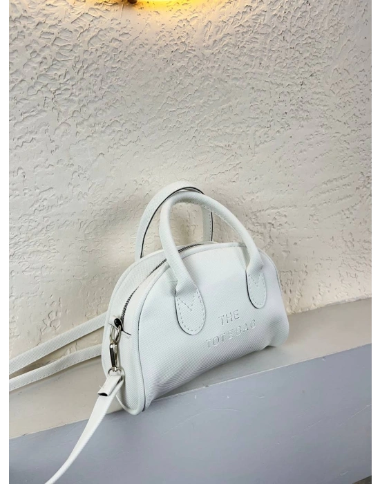 Beyaz Renk Tote Lakos Deri Çanta CB9256