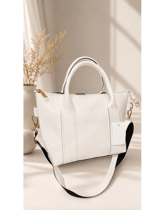 Beyaz Renk Tote Yeni Çanta CB10451