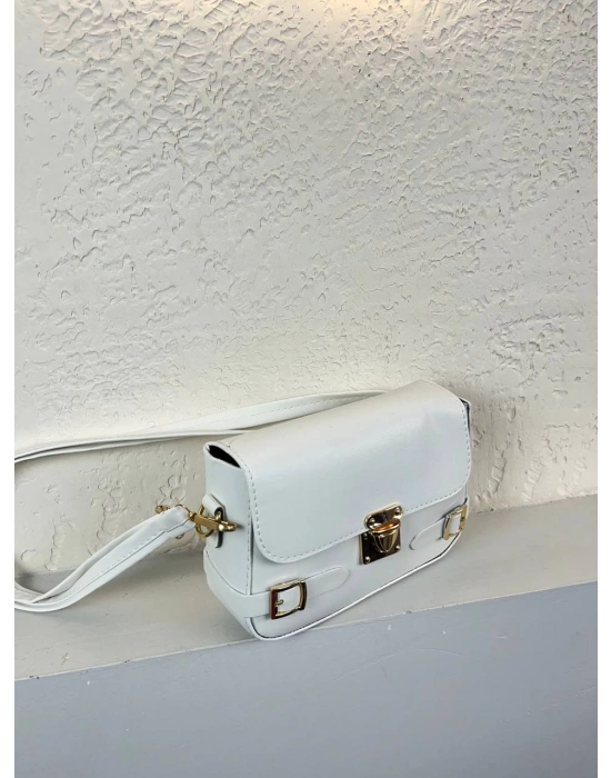 Beyaz Renk Yandan Kemerli YENİ Çanta CB8514