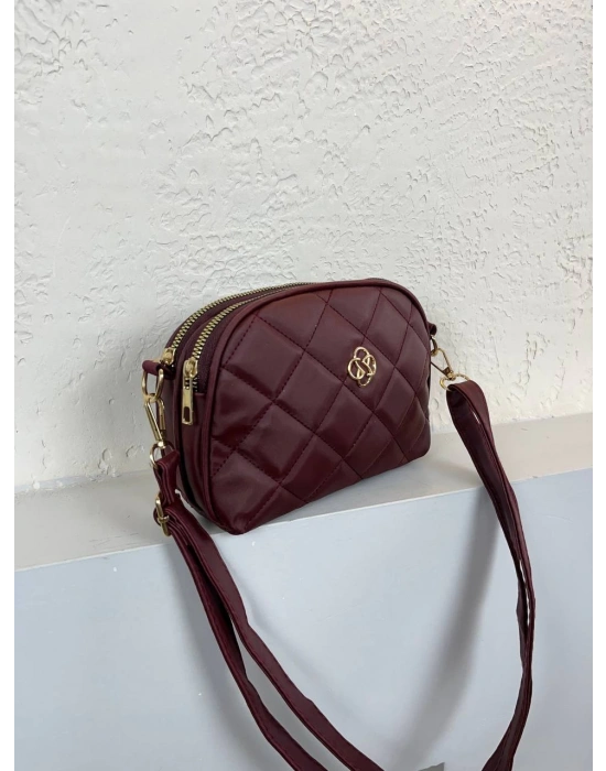 Bordo 2 Bölme 2025 Kapitone YENİ ÇANTA CB7409