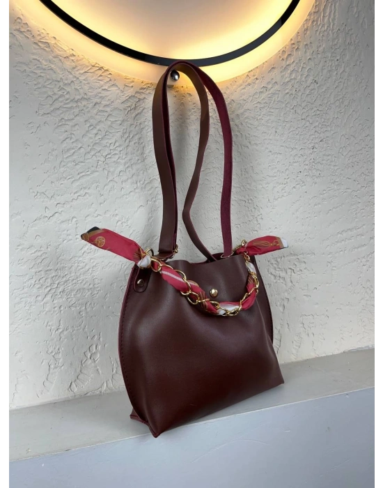 Bordo Fularlı Çapraz Çanta CB5219