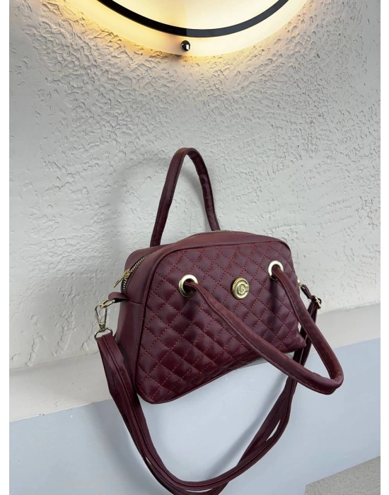 Bordo Kapitone Çanta CB8911