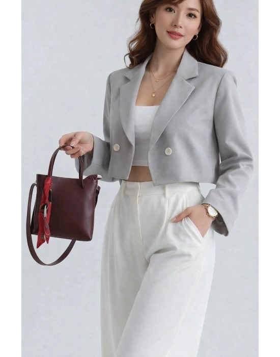 Bordo MİNİ BOY Fularlı Çanta CB0000