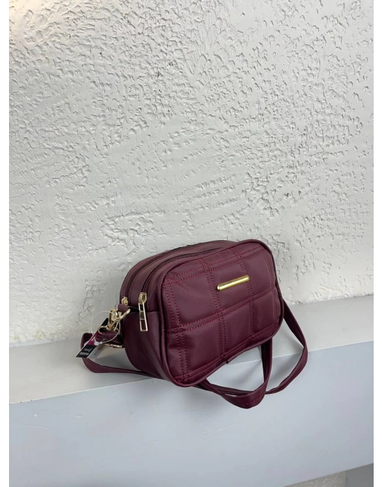 Bordo Renk 2 Bölme YENİ ÇANTA CB1452