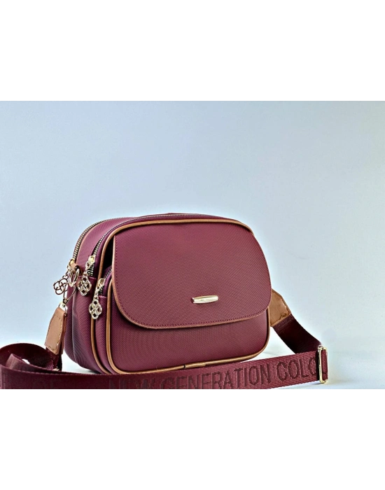 Bordo Renk 3 Bölme BRLN Çanta CB22673