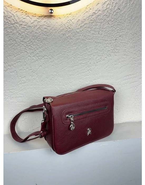 Bordo Renk 3 Bölme HB Çanta CB1177
