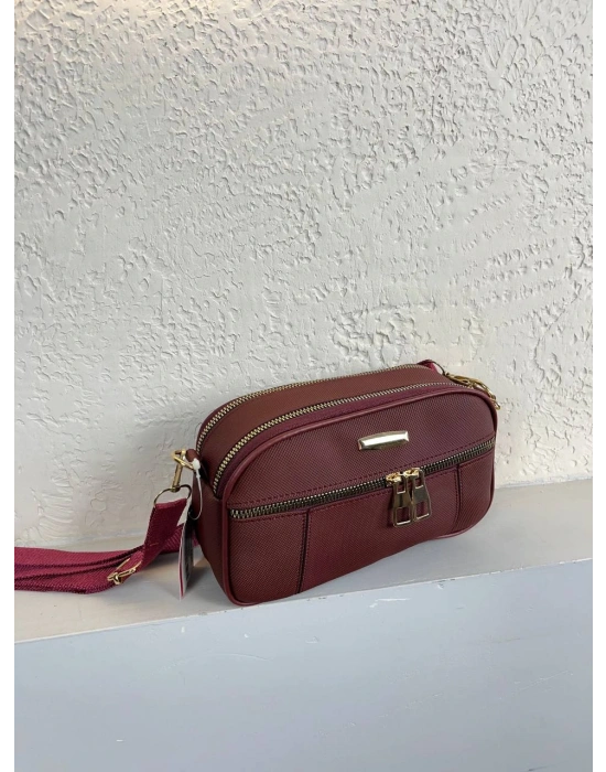 Bordo Renk 3 Bölme DMN Kalite Çanta CB7181
