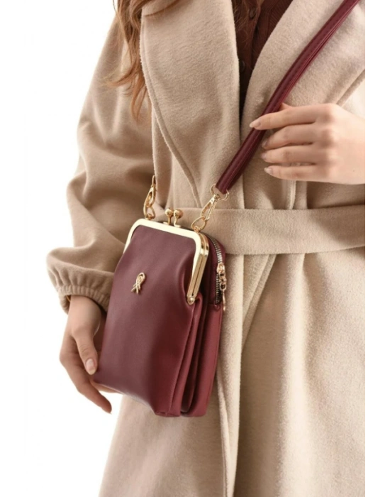 Bordo Renk 3 Bölme HB Çanta CB9023