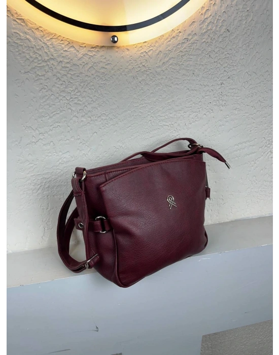 Bordo Renk 3 Bölme HB Çanta CB9898