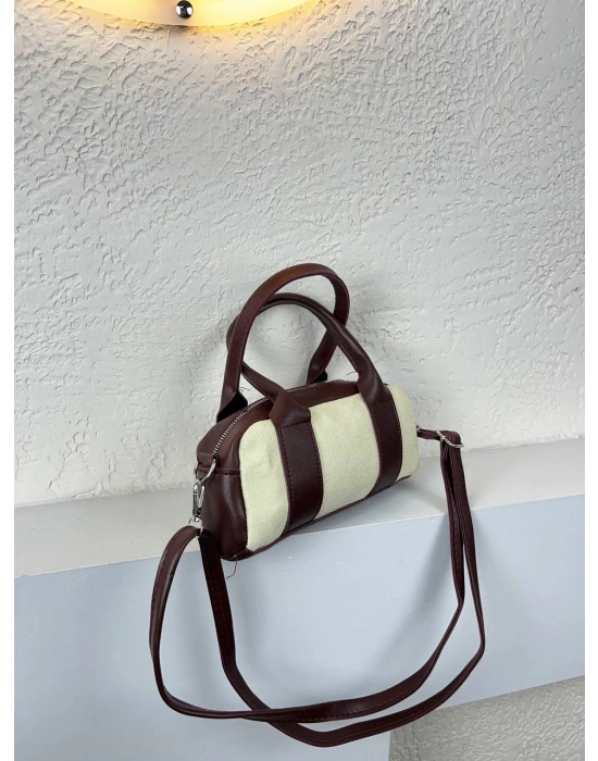 Bordo Renk Çizgili Çanta CB8262