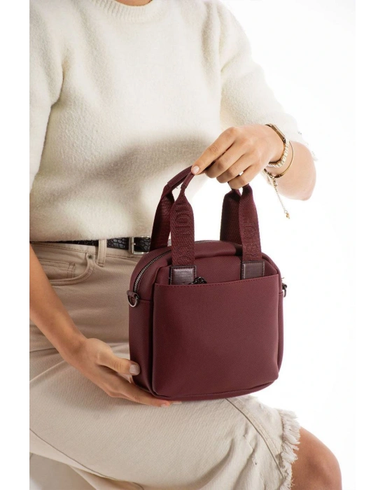 Bordo Renk Kalite 4 Bölme Çanta CB9811