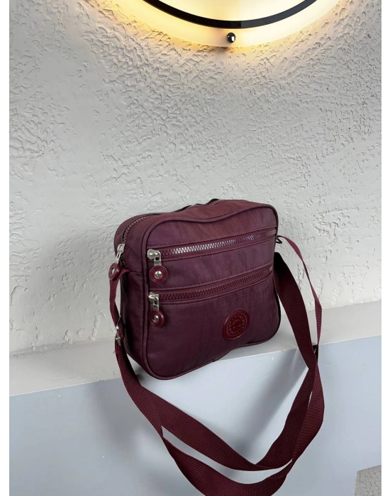 Bordo  Renk Krinkıl Kumaş Çanta CB8522