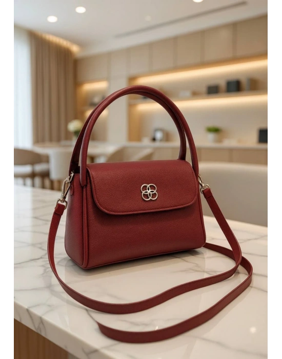 Bordo Renk Lakos Deri Yeni Çanta CB00999