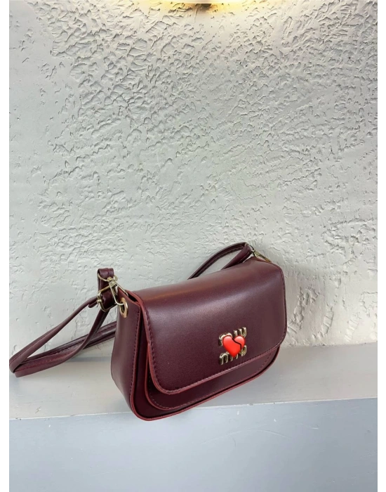 Bordo Renk MİO Kalıp Çapraz Çanta CB9171