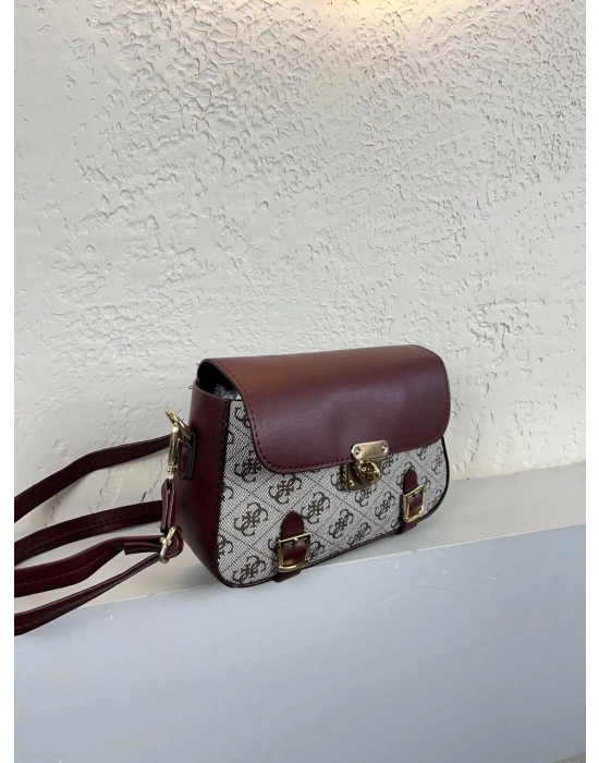 Bordo Renk Önü Kemerli Çanta CB0691