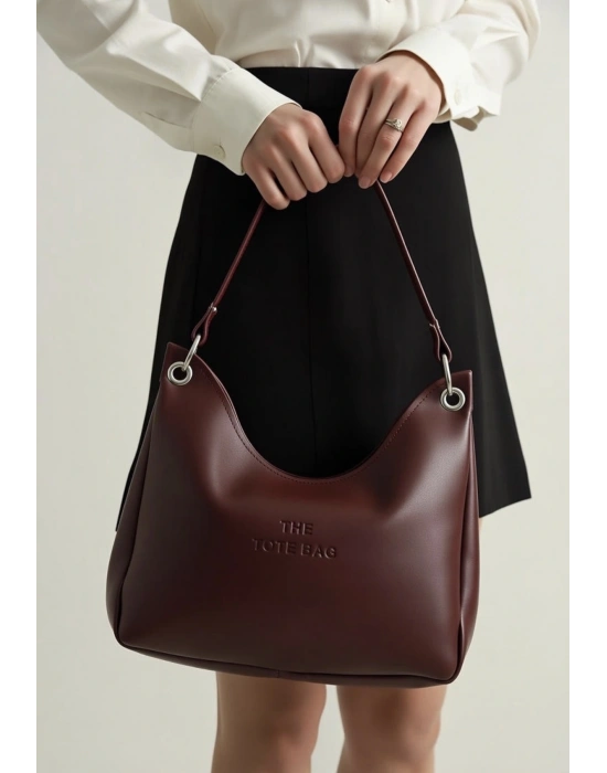 Bordo Renk Tote Kol Çanta CB79114