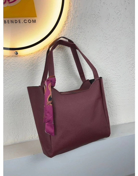 Bordo Renk YENİ BÜYÜK BOY FULARLI Çanta CB90121