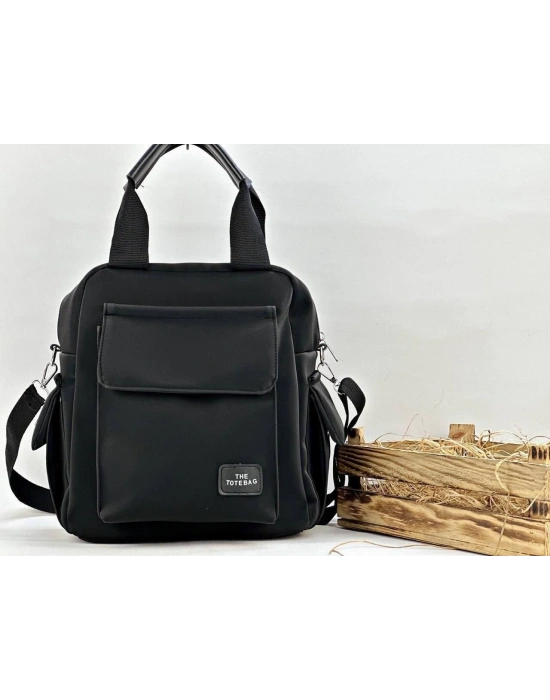 Düz Siyah Hem Sırt Hem Çapraz Çanta CB9724