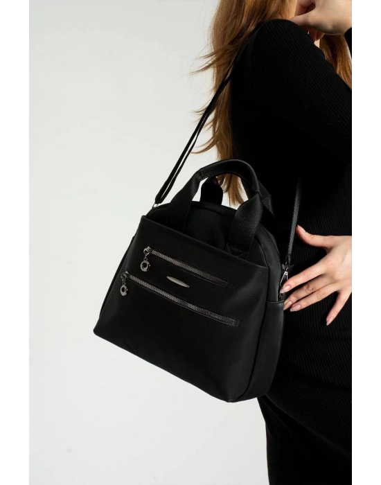 Düz Siyah Renk 4 Bölme Kalite Çanta CB6611