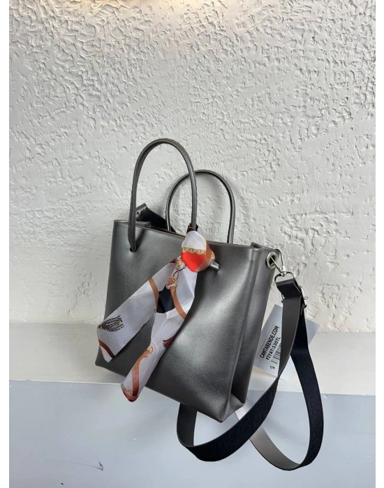 Gri MİNİ BOY Fularlı Çanta CB0000
