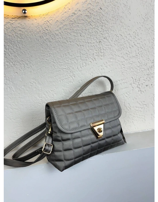 Gri Renk 2 Bölme Kapitone Çanta CB89114