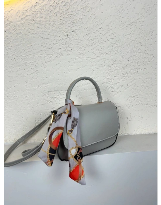 Gri Renk Kalıp FULARLI Çanta CB0241