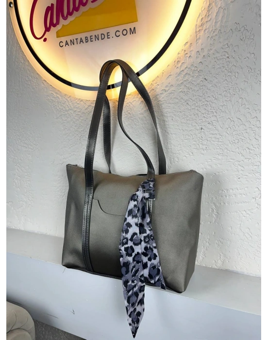 Gri Renk LAKOS FULARLI Çanta CB2211