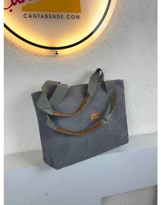 Gri Renk NUBUK BÜYÜK BOY ÇANTA CB0134
