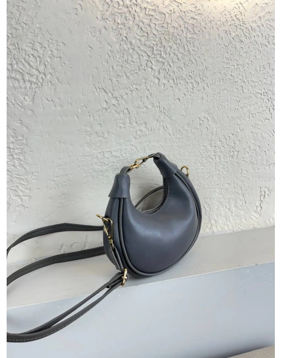 Gri Yumuşak Deri Mini Çanta CB2217