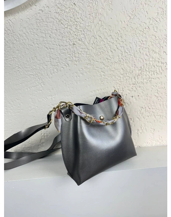 Gümüş Fularlı Çapraz Çanta CB5219