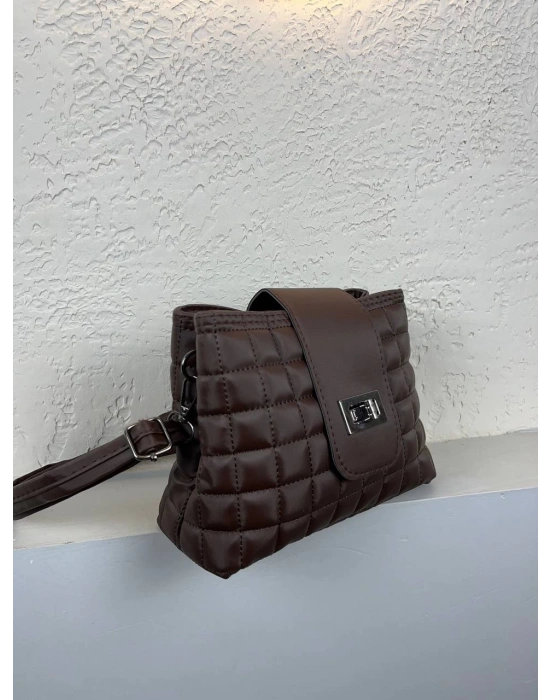 Kahve Kapitone 2 Bölmeli Kalite Çanta CB8798