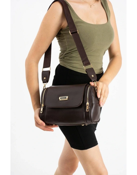 Kahve Renk 3 Bölme BRLN Çanta CB79782