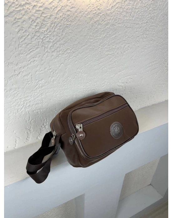 Kahve Renk 3 Bölmeli Krinkıl Çapraz Çanta CB5279
