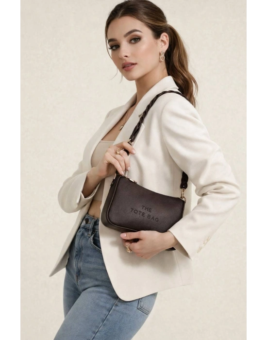 Kahve Renk ÖRGÜLÜ BAGET Çanta CB70141