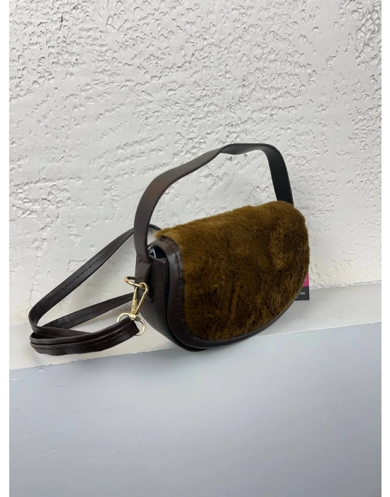Kahve Renk Peluş Çanta CB90913