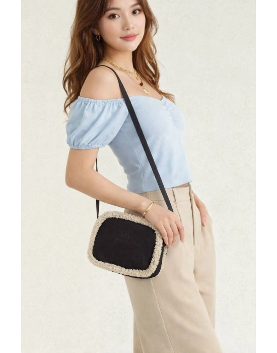 Kahve Renk Yanları Peluş Çanta CB88141