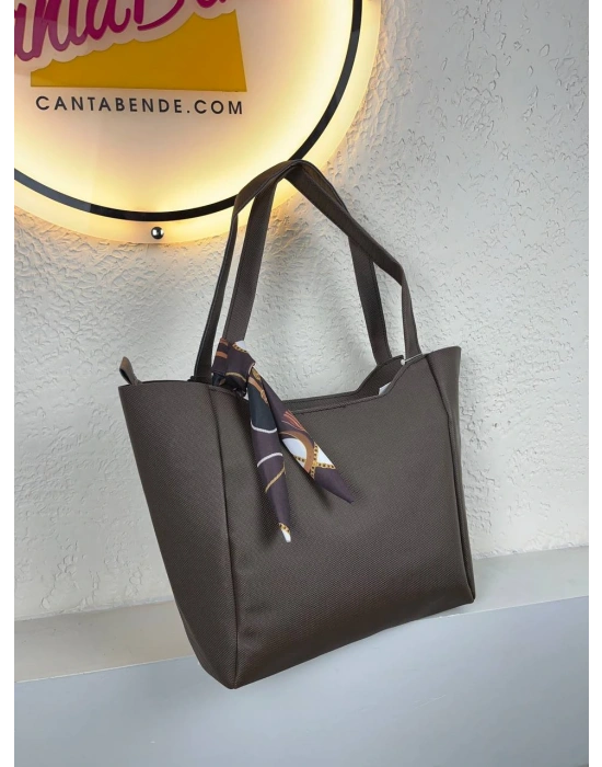 Kahve Renk YENİ BÜYÜK BOY FULARLI Çanta CB90121