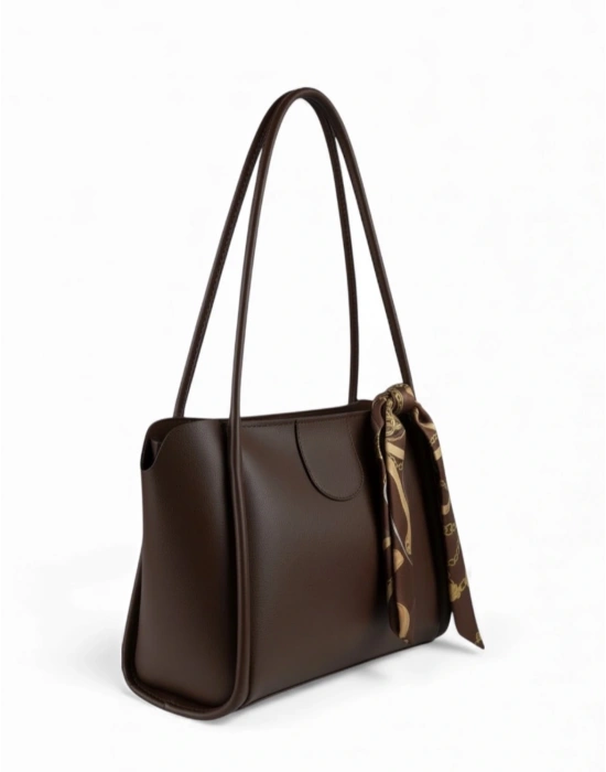 Kahve Renk Yeni Fularlı Kol Çanta CB1444