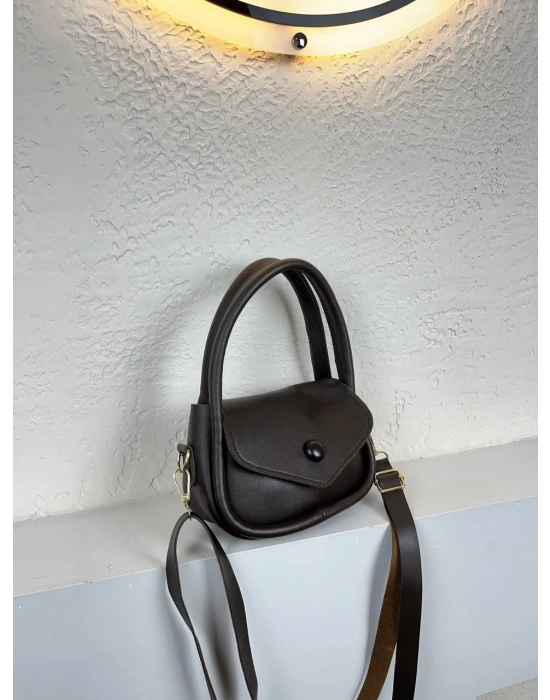 Kahve Renk Yumuşak Deri Kampanya Çanta CB3663