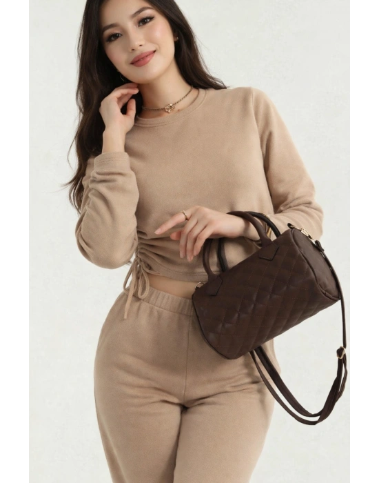 Kahve Silindir Çapraz Çanta CB2742