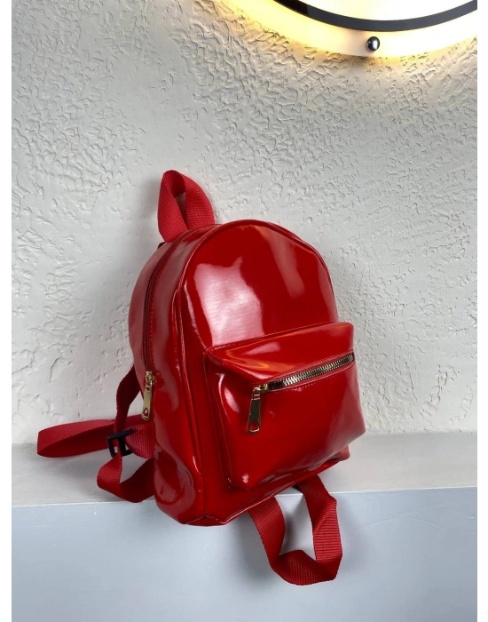 Kırmızı Rugan Sırt Çanta