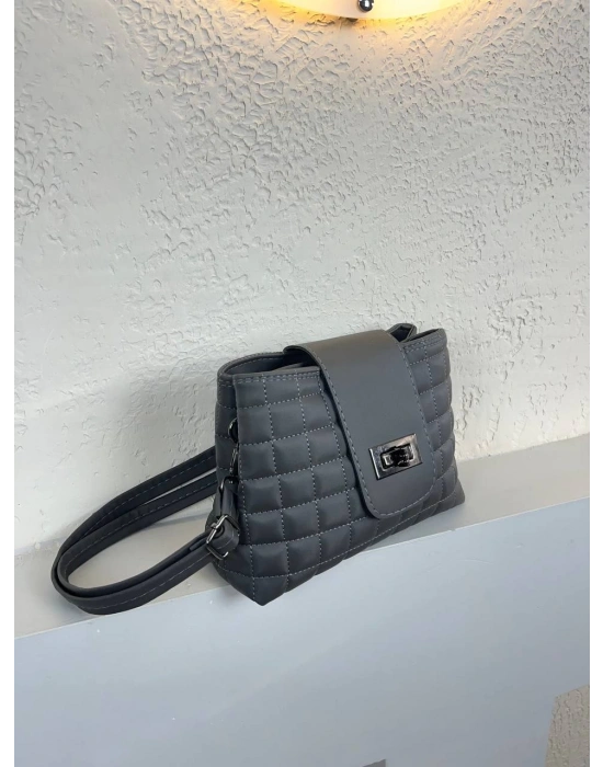 Koyu Gri Kapitone 2 Bölmeli Kalite Çanta CB8798