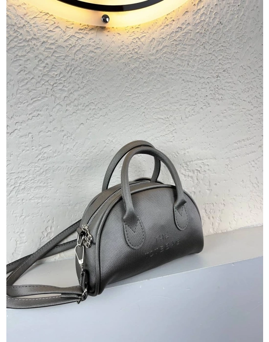 Koyu Gri Renk Tote Lakos Deri Çanta CB9256