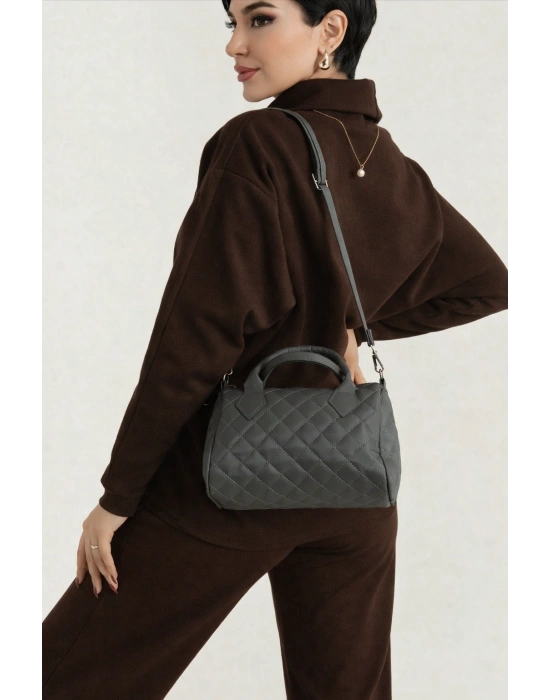 Koyu Gri Silindir Çapraz Çanta CB2742