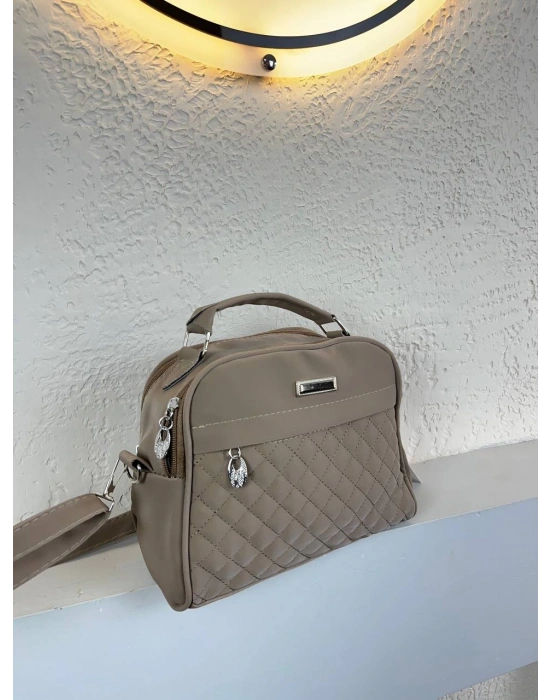 Koyu Vizon 3 Bölme Kapitone Çanta CB1742