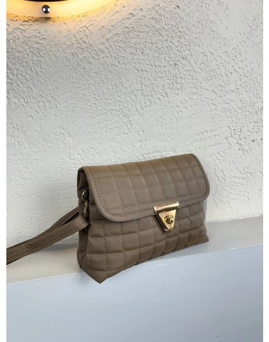 Koyu Vizon Renk 2 Bölme Kapitone Çanta CB89114