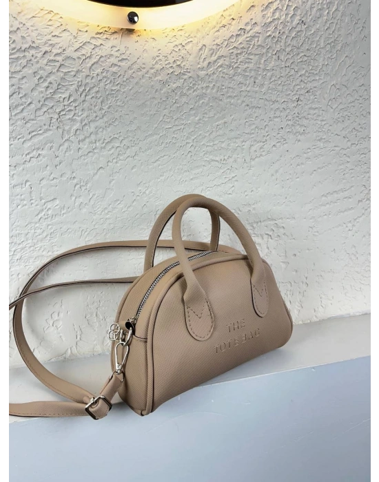 Koyu Vizon Renk Tote Lakos Deri Çanta CB9256