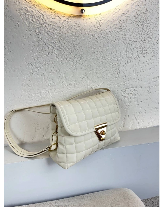 Krem Renk Kapitone YENİSİ 2 BÖLME CB0991